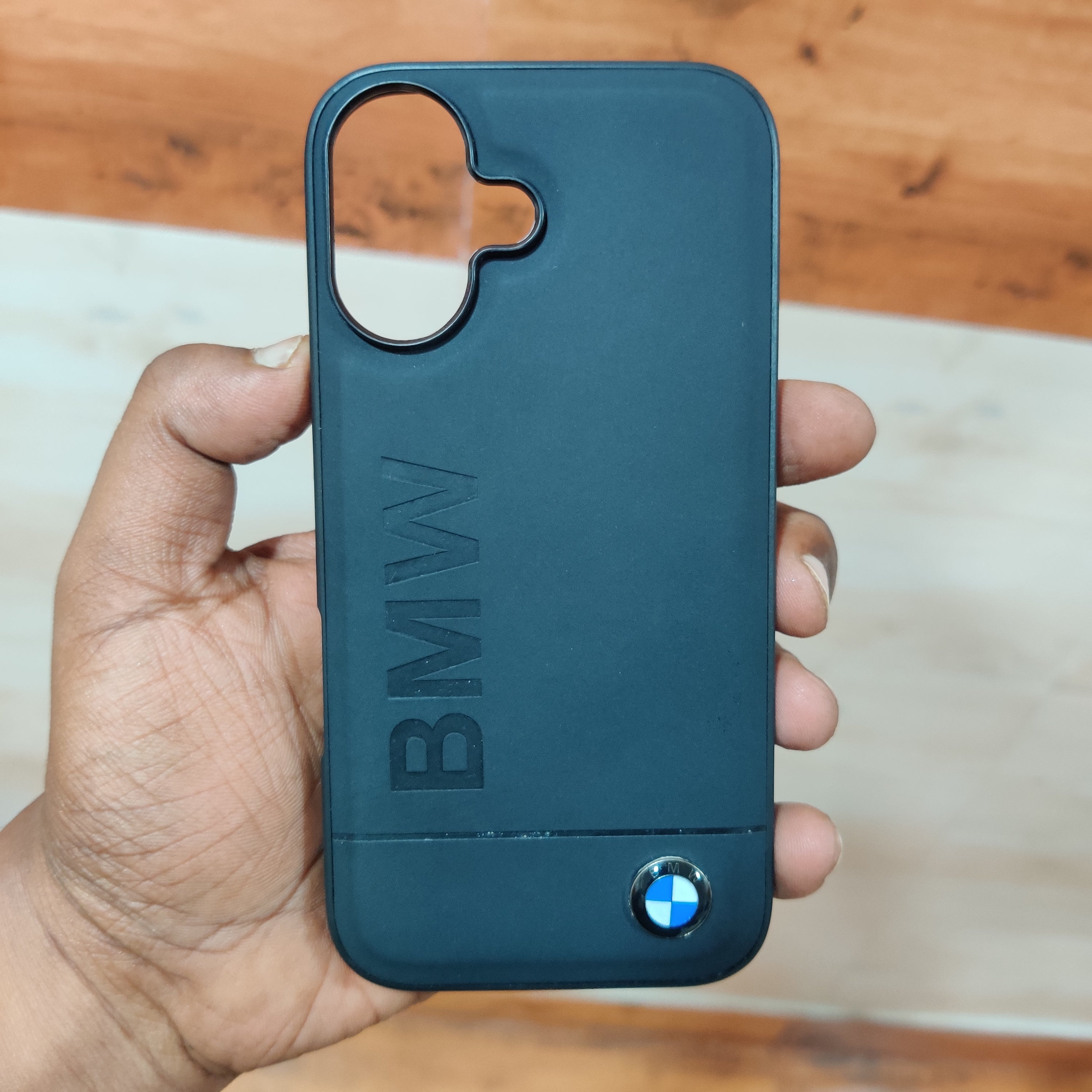iPhone 16 BMW Case with Inner Fabric Protection - Black