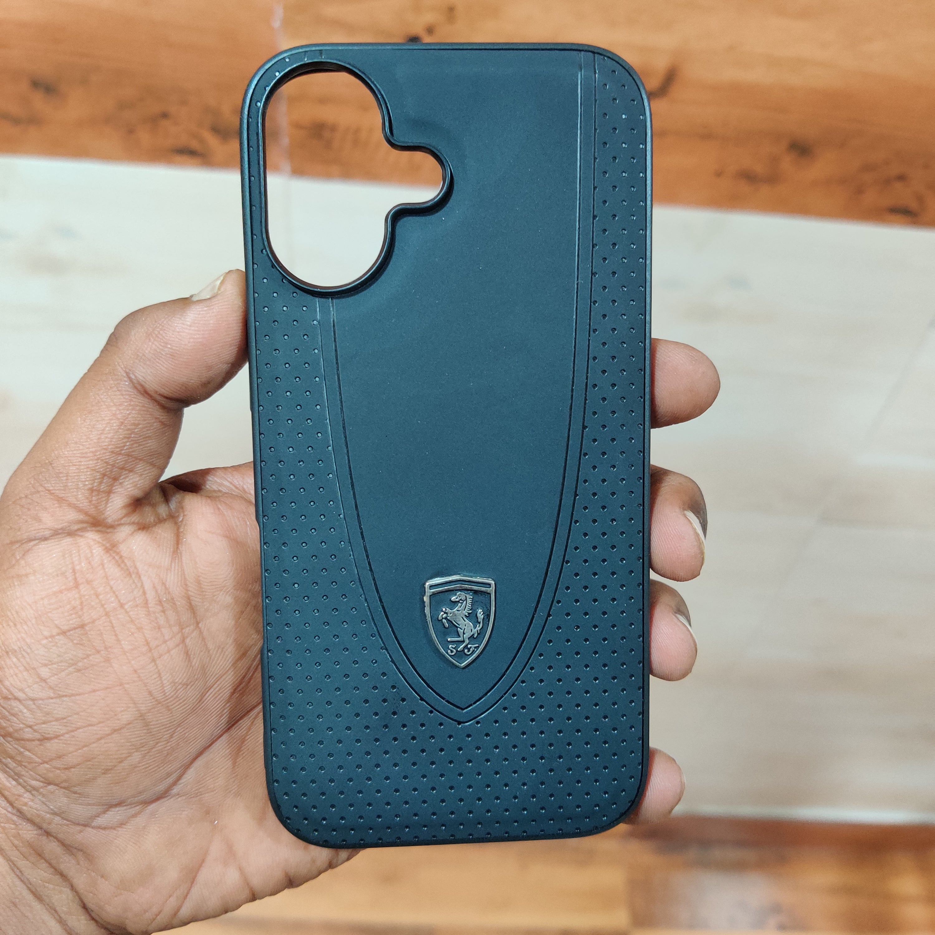 iPhone 16 Ferrari Case with Inner Fabric Protection - Black