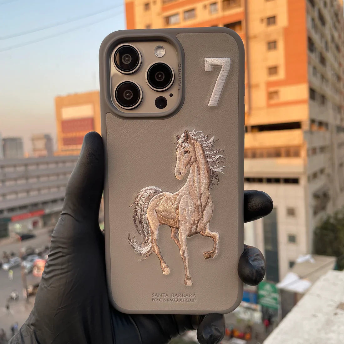 iPhone 16 Pro Santa Barbara Boris Series Polo Leather Case - White