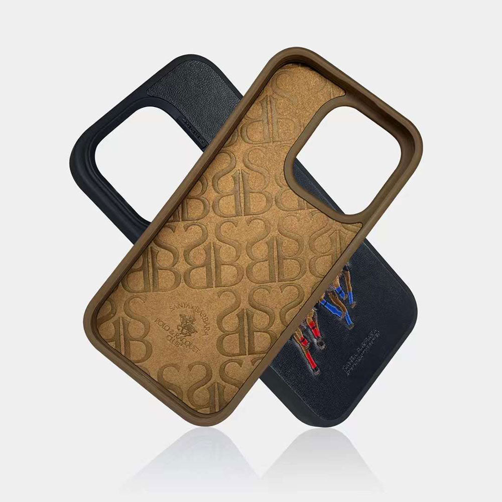 iPhone 14 Pro Max Santa Barbara Polo Jocky Series Leather Case - Brown