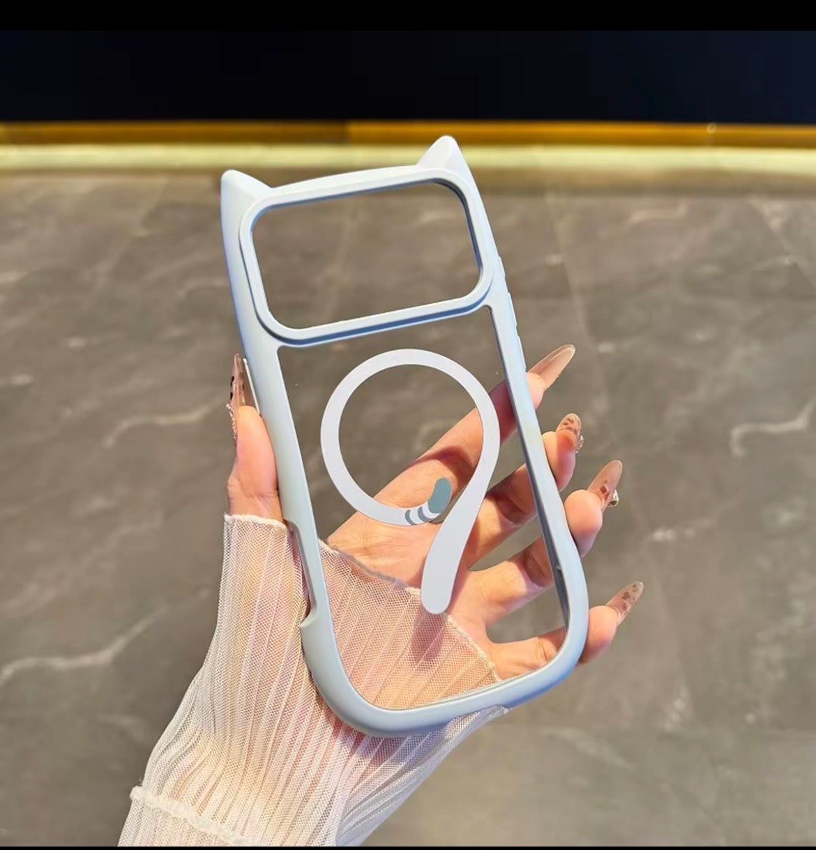 Cute Cat Ear MagSafe Case for iPhone 15–17 Series 🐱✨ | Strong Magnetic Grip & Full Protection