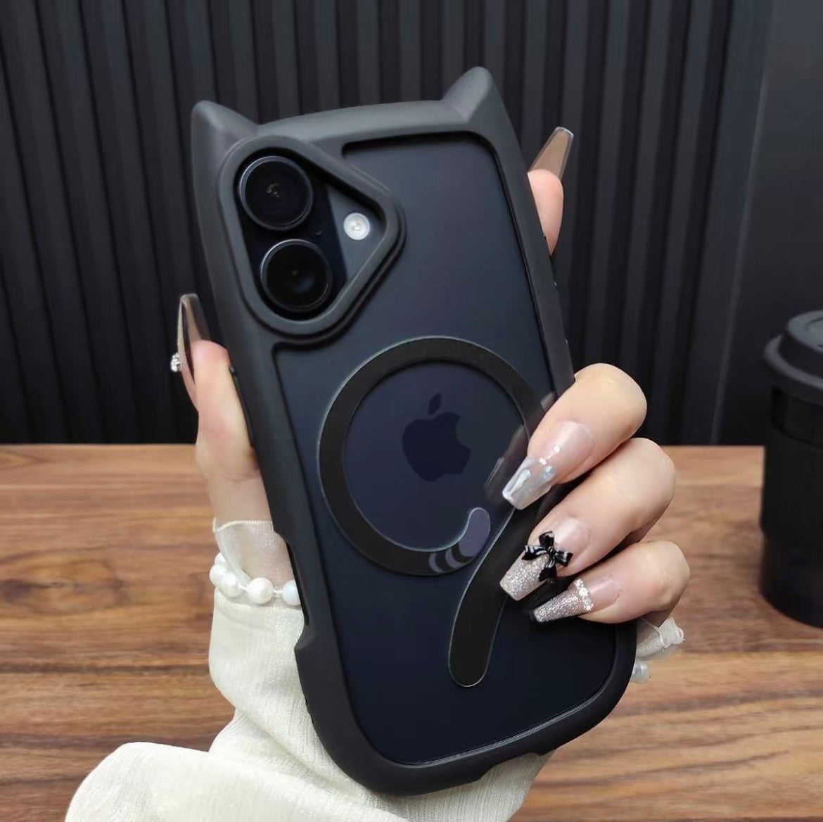 Cute Cat Ear MagSafe Case for iPhone 15–17 Series 🐱✨ | Strong Magnetic Grip & Full Protection