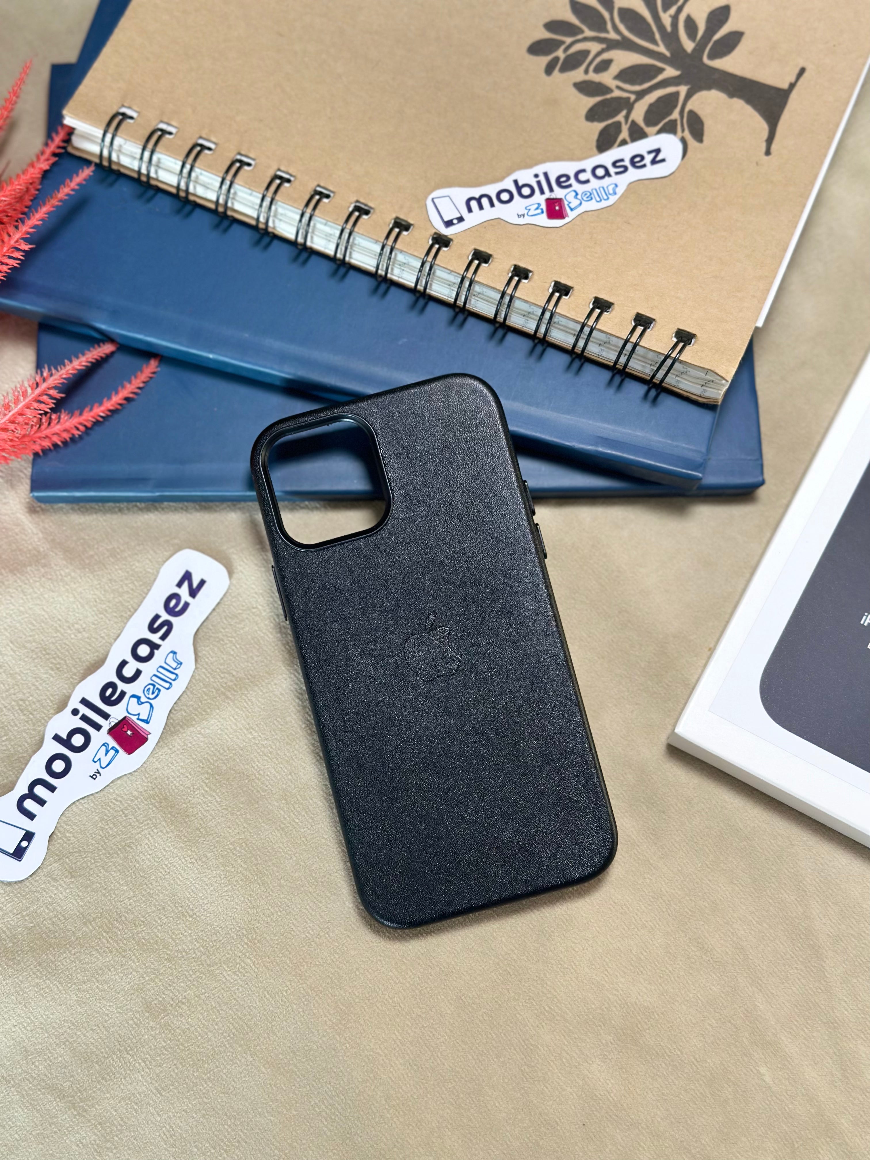 iPhone 14 Leather Cover with MagSafe, Premium Apple Original iPhone 14 Leather Case with MagSafe Black