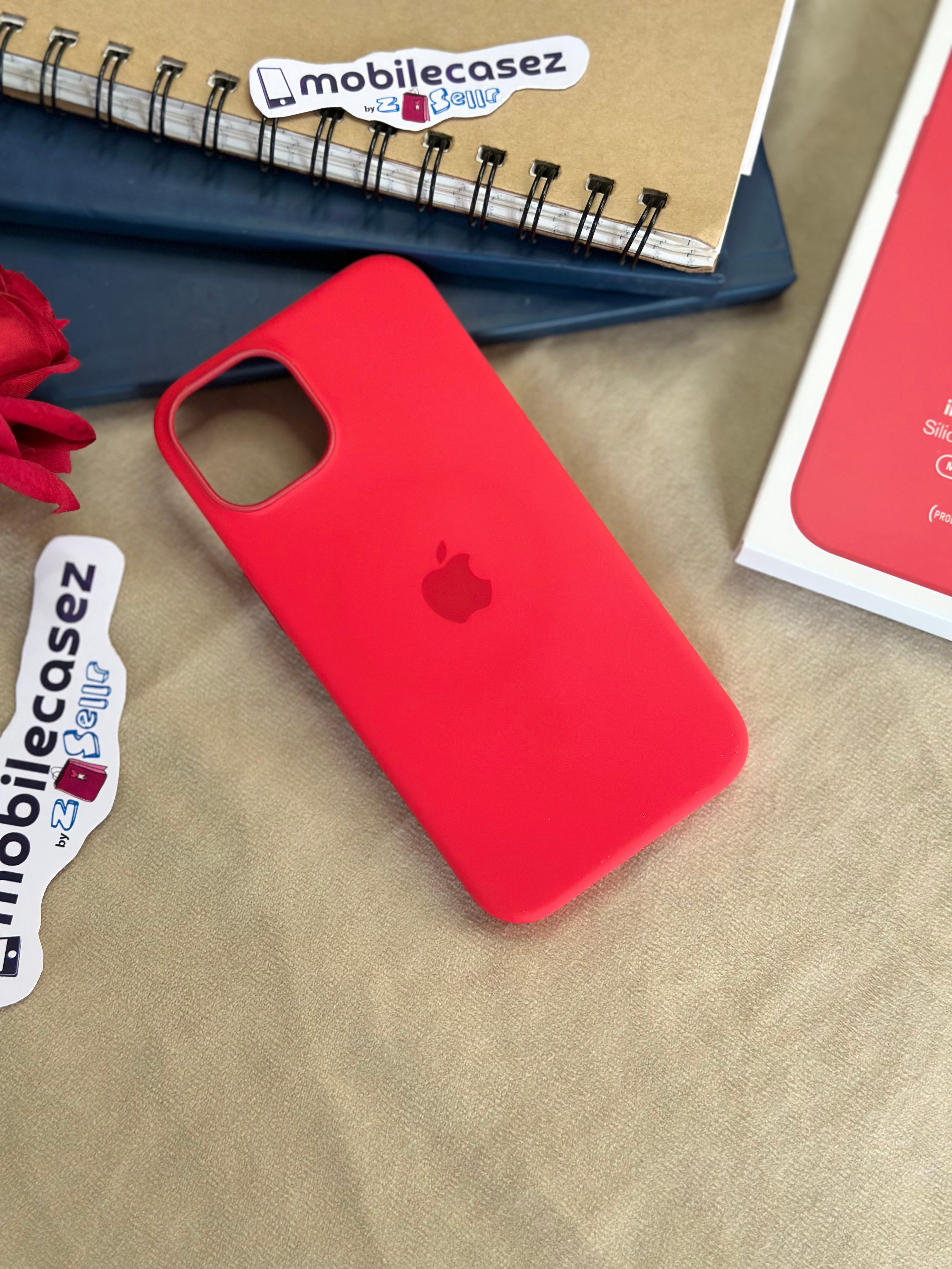 iPhone 14 Silicone Cover with Mag-Safe Apple Original Silicone Case with Mag-Safe For Apple iPhone 14 with Mag-Safe Red