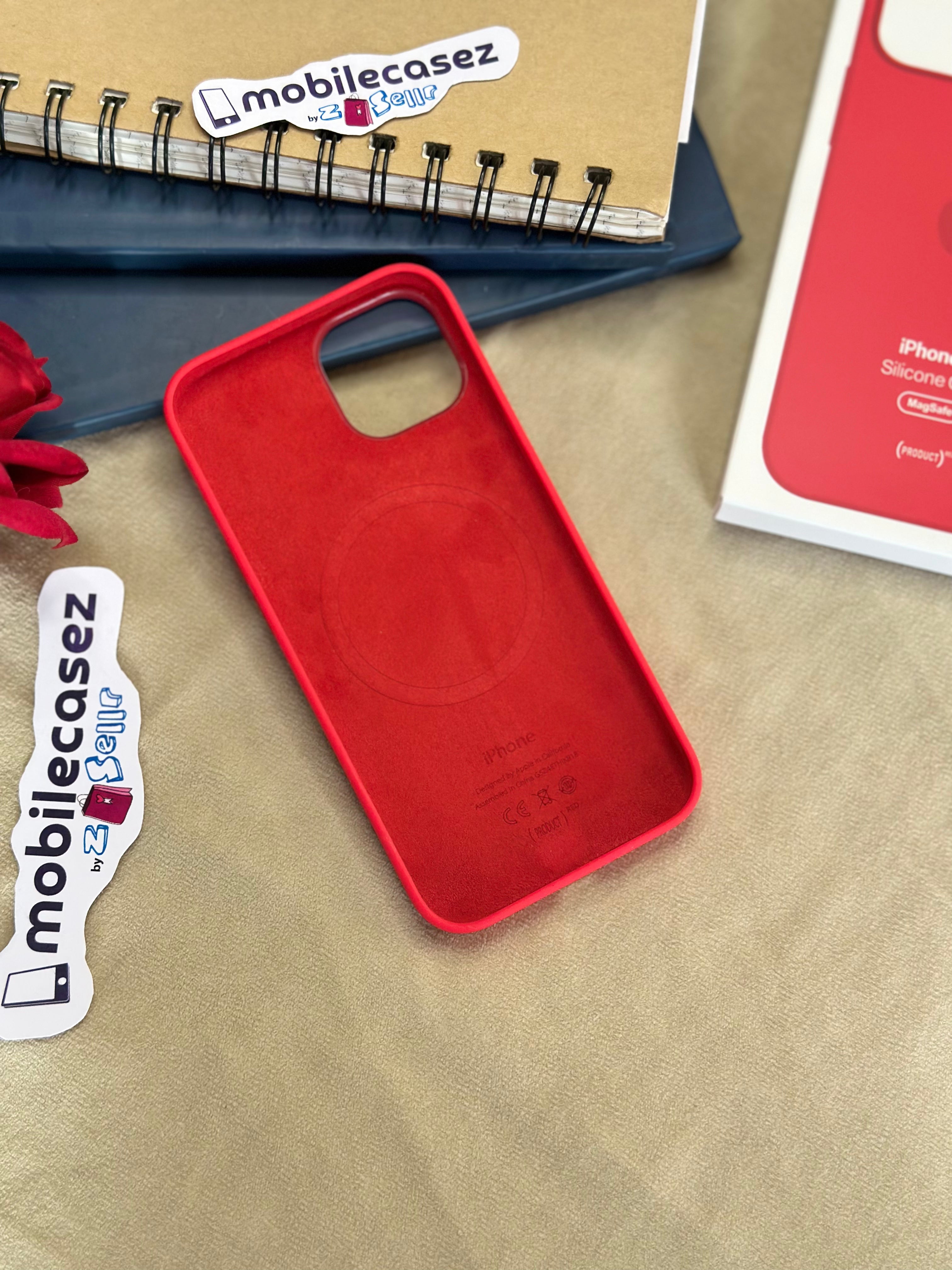 iPhone 14 Pro Max Silicone Cover with Mag-Safe Apple Original Silicone Case with Mag-Safe For Apple iPhone 14 Pro Max with Mag-Safe Red