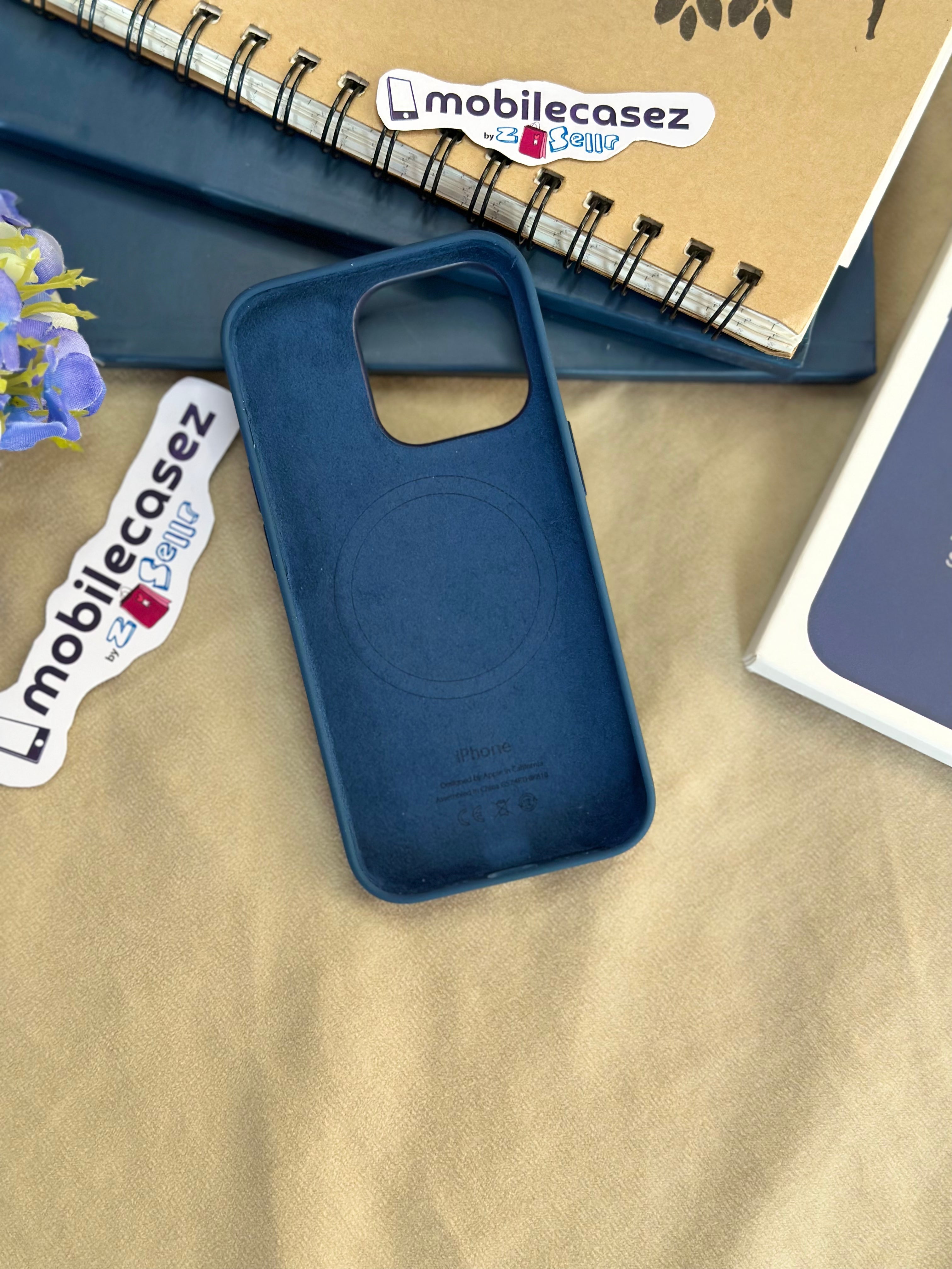 iPhone 14 Pro Max Silicone Cover with Mag-Safe Apple Original Silicone Case with Mag-Safe For Apple iPhone 14 Pro Max with Mag-Safe Blue