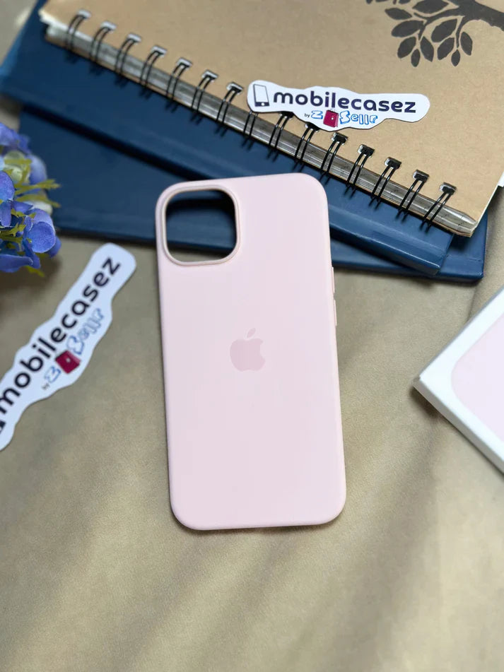 iPhone 15 Silicone Cover with Mag-Safe Apple Original Silicone Case with Mag-Safe For Apple iPhone 15 with Mag-Safe Pink