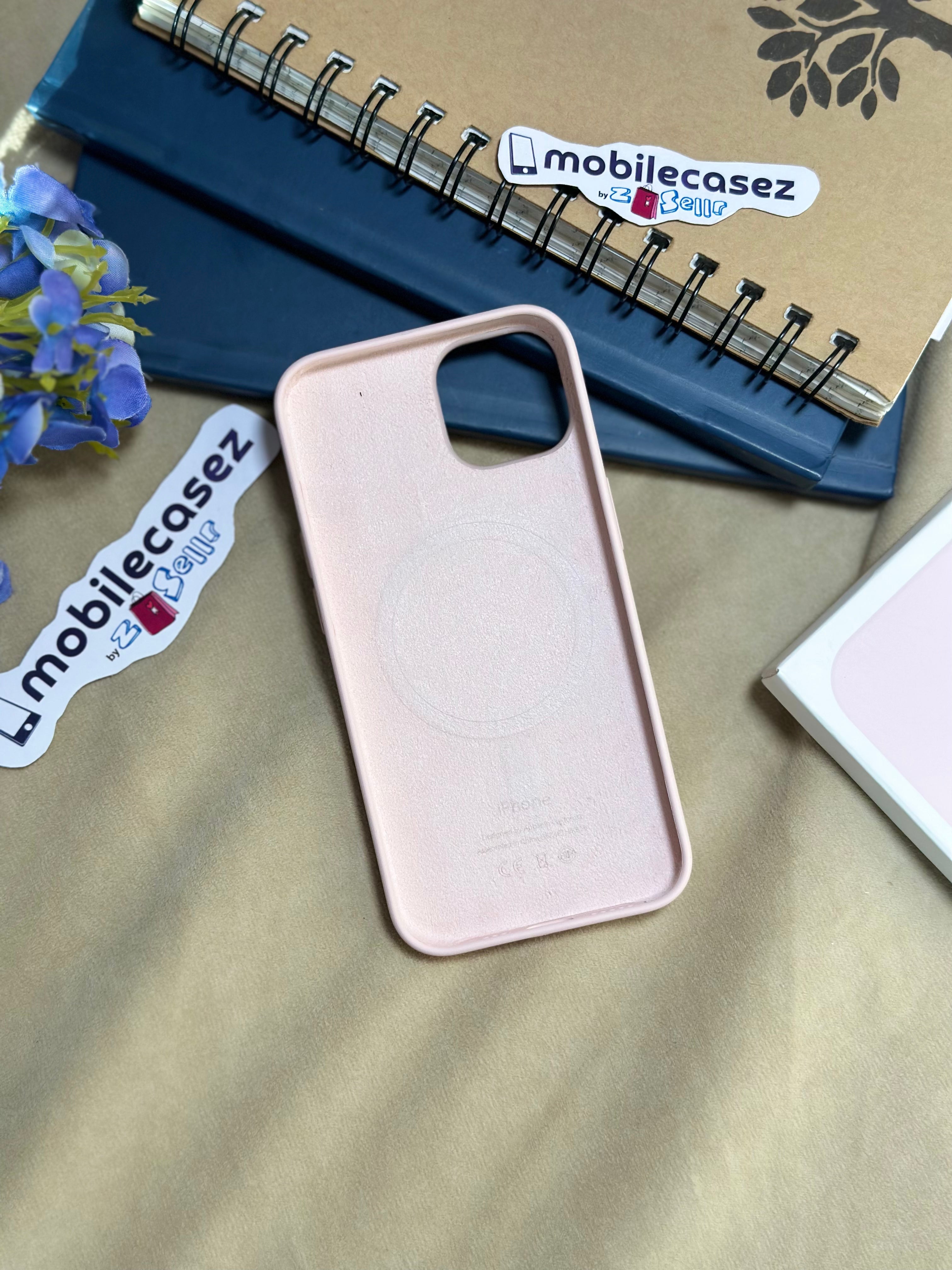 iPhone 14 Silicone Cover with Mag-Safe Apple Original Silicone Case with Mag-Safe For Apple iPhone 14 with Mag-Safe Pink