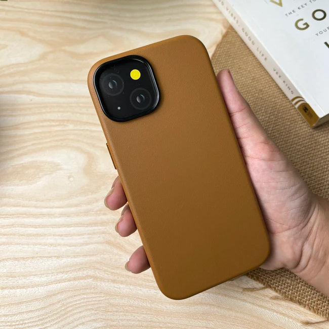 iPhone 13 Genuine Leather Case - Brown
