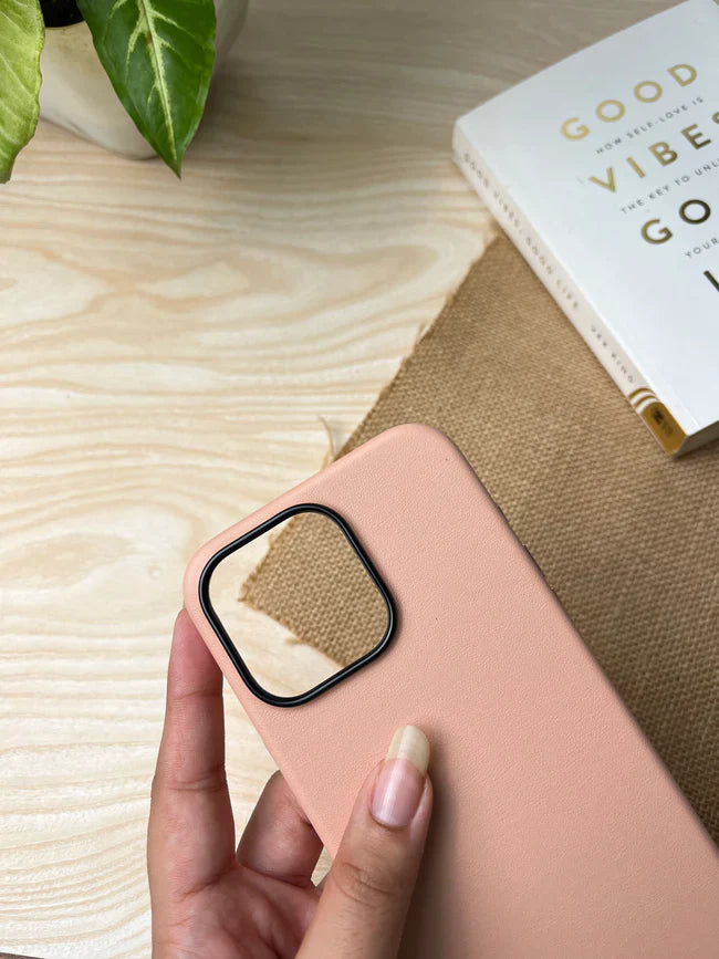 iPhone 15 Kzdoo Noble Classic Series Genuine Leather Case - Pink