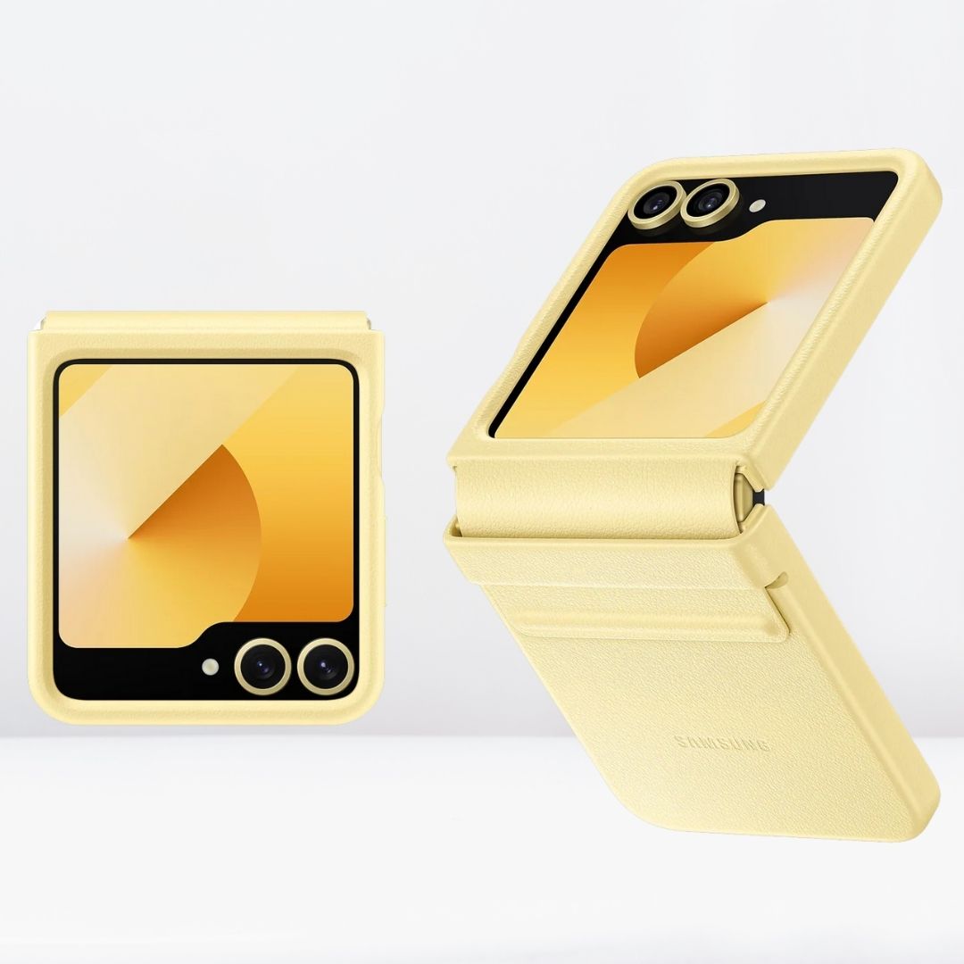 Kindsuit Leather Case for Samsung Galaxy Z Flip 6 (Yellow)