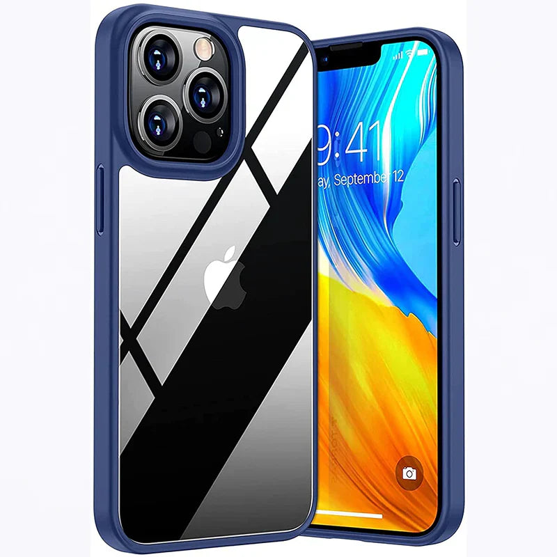 Spigen Ultra Hybrid Back Cover Case Compatible with iPhone 15 Pro  (TPU + Poly Carbonate | Navy Blue)