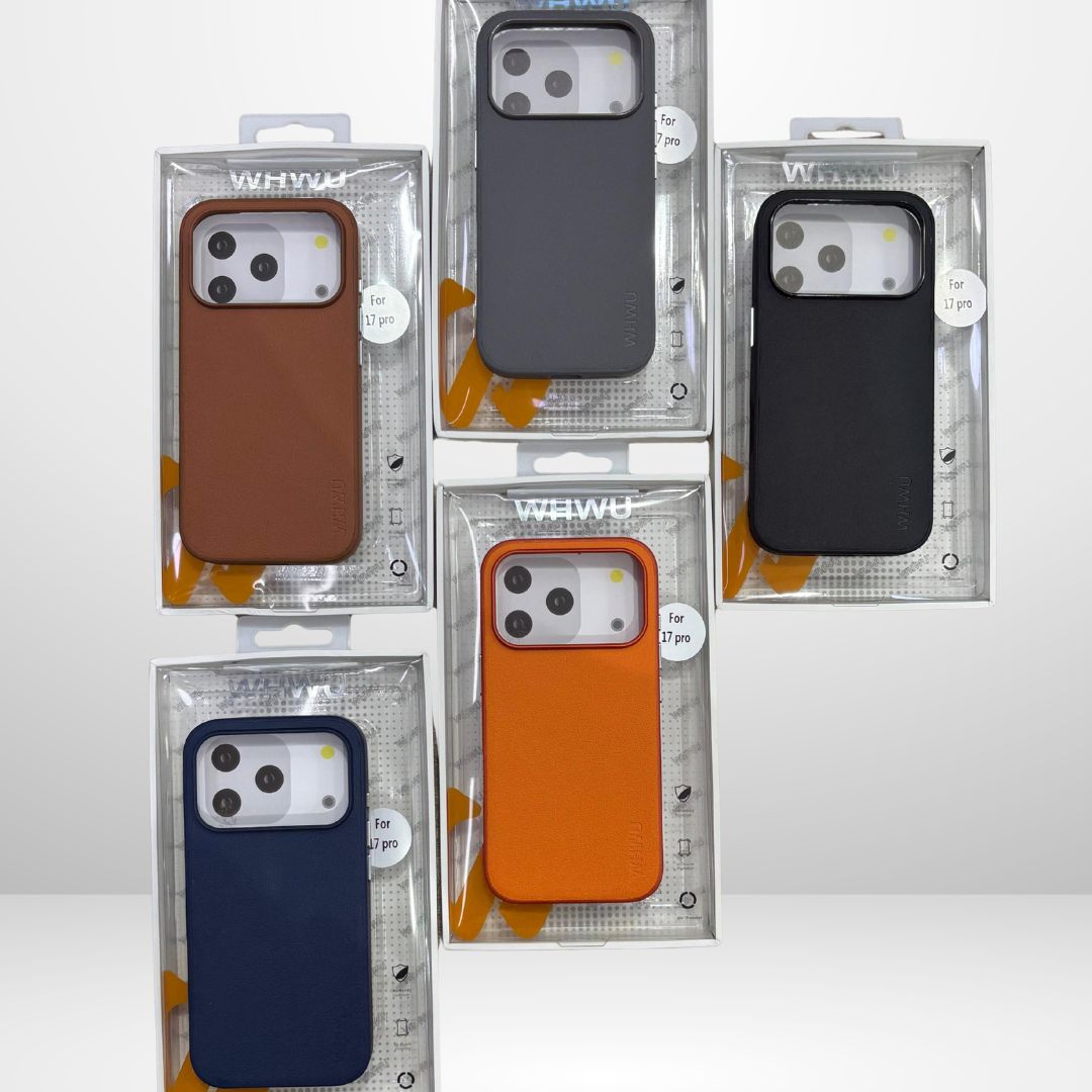 Leather Case with metal camera sides for iPhone 17 Series