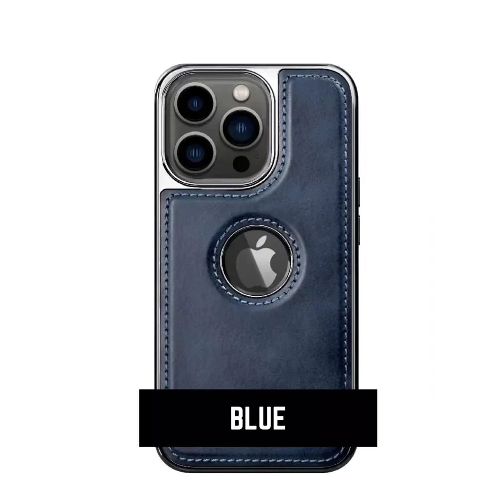 iPhone 13 Pro Max Luxurious Premium Leather Case - Blue