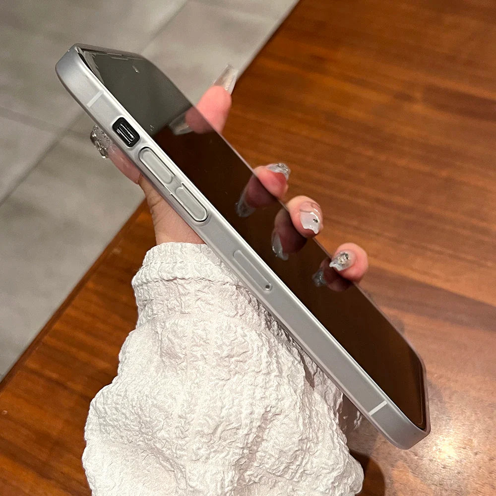 iPhone 16 Super Slim Semi Transparent Matte Finish Smoky Magsafe Case - White