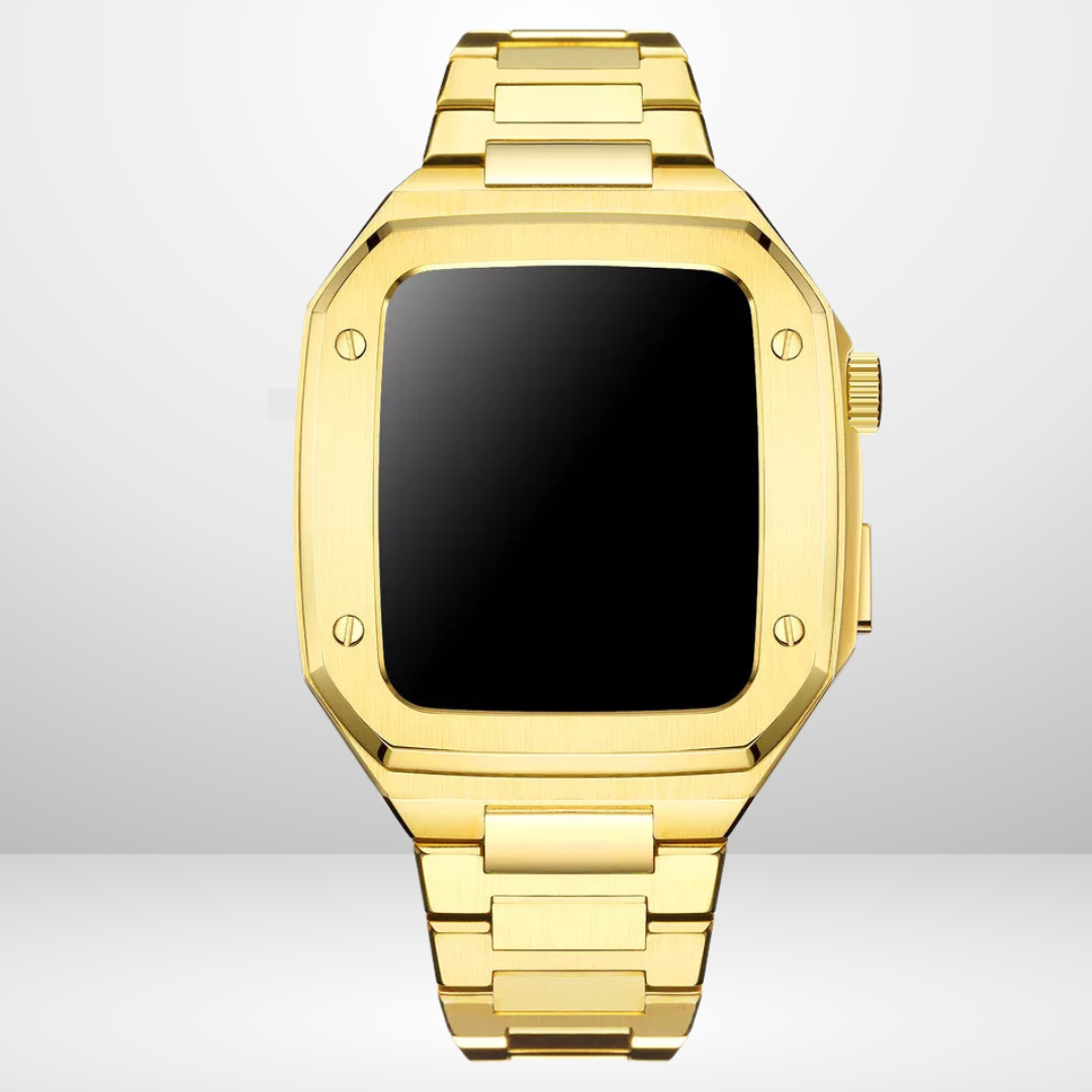 Luxury Retrofit Stainless Steel Kit for iWatch Gold Color 44/45 MM, image 2 – CaseCart