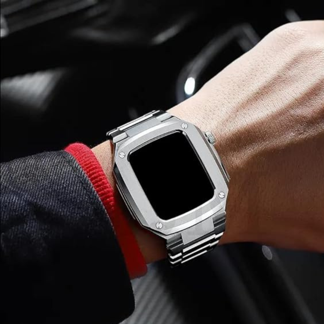 Luxury Retrofit Stainless Steel Kit for iWatch Silver Color 44/45MM