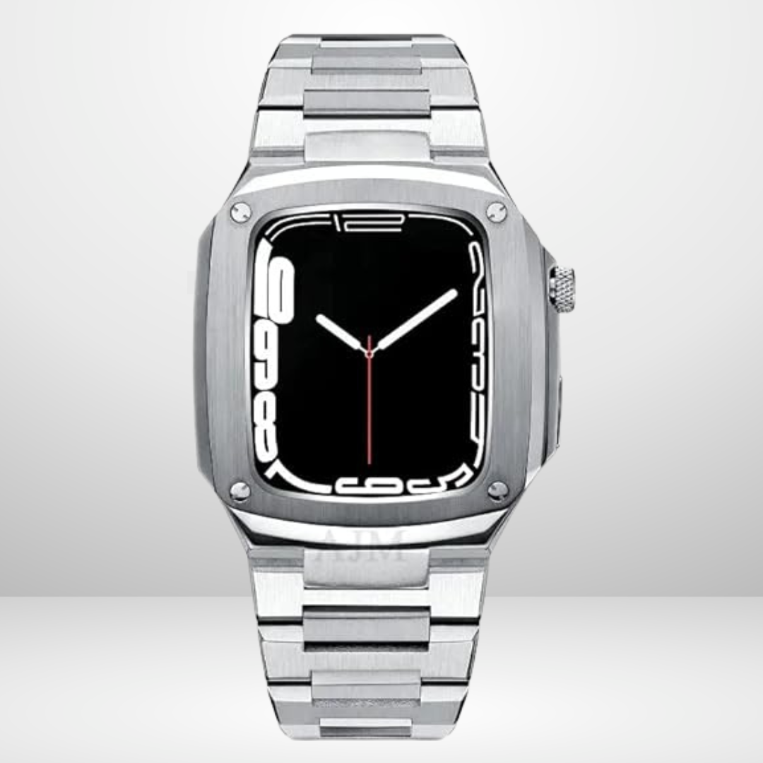 Luxury Retrofit Stainless Steel Kit for iWatch Silver Color 44/45MM