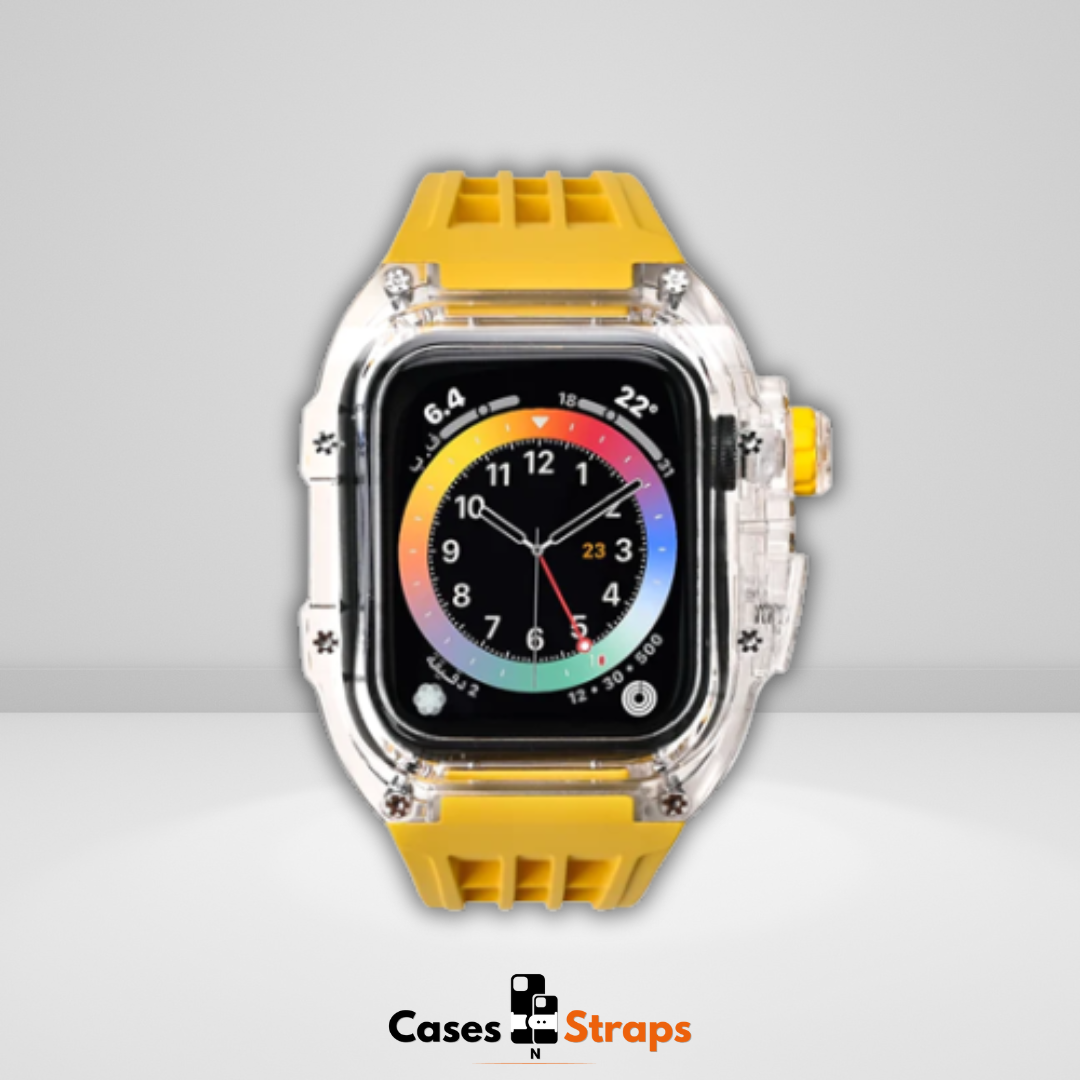 Luxury fully transparent poly carbonate Modification Kit for iWatch Yellow Color