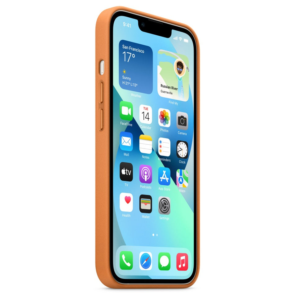 iPhone 14 Leather Back Cover Case with MagSafe – Tan