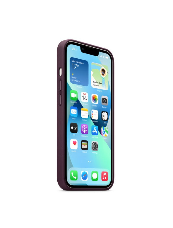 iPhone 14 Plus Leather Case with MagSafe -Dark Purple