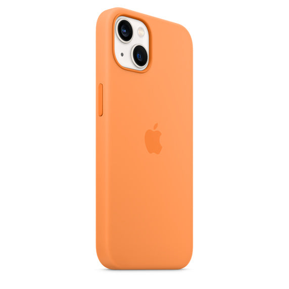 iPhone 14 Plus Silicon Case with Inner Fabric - Orange