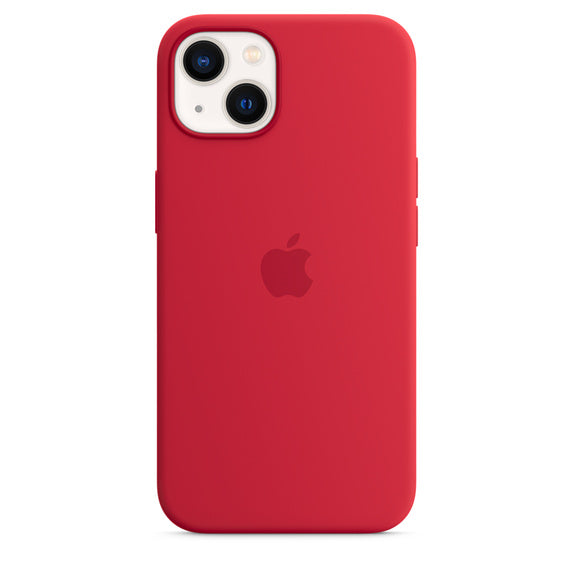iPhone 14 Silicon Case with Inner Fabric - Red