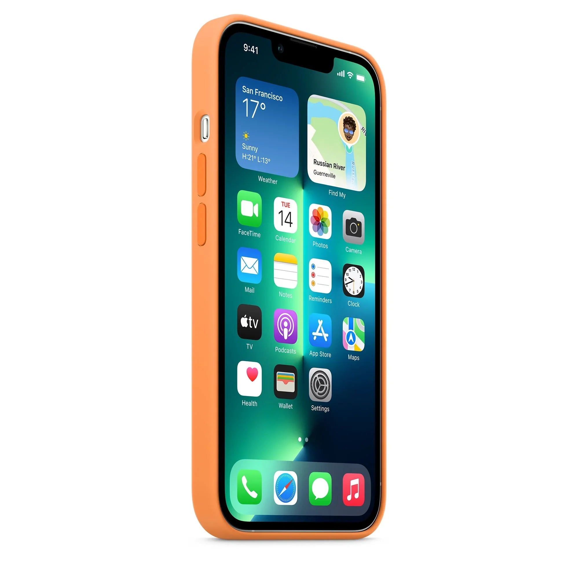 iPhone 13 Pro Max Liquid Silicon Case - Orange