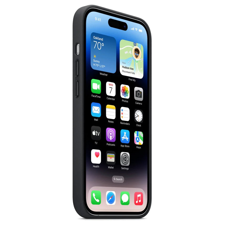 iPhone 14 Pro Max Leather Back Cover Case with MagSafe – Black
