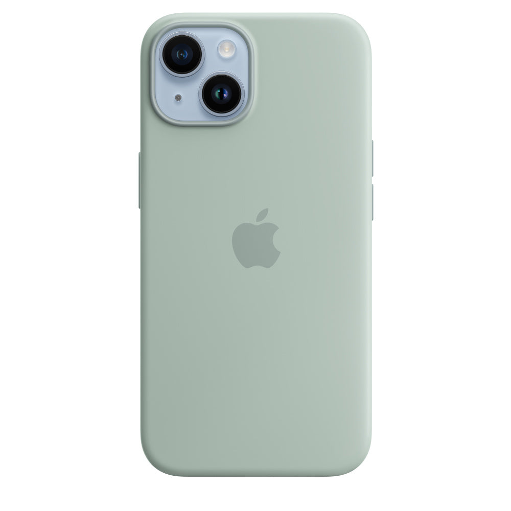 iPhone 14 Plus Silicon Case with Inner Fabric - Mint