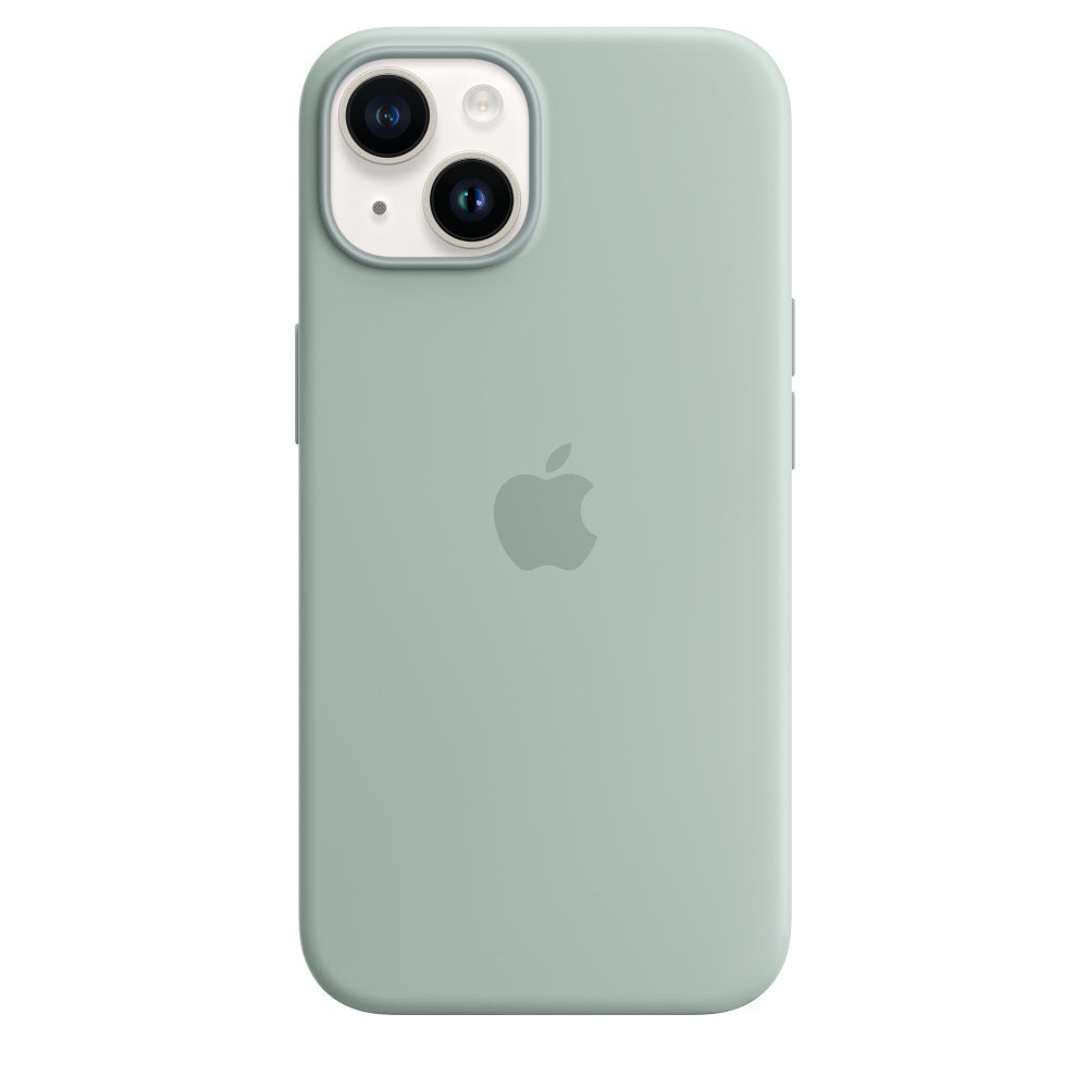 iPhone 14 Plus Silicon Case with Inner Fabric - Mint