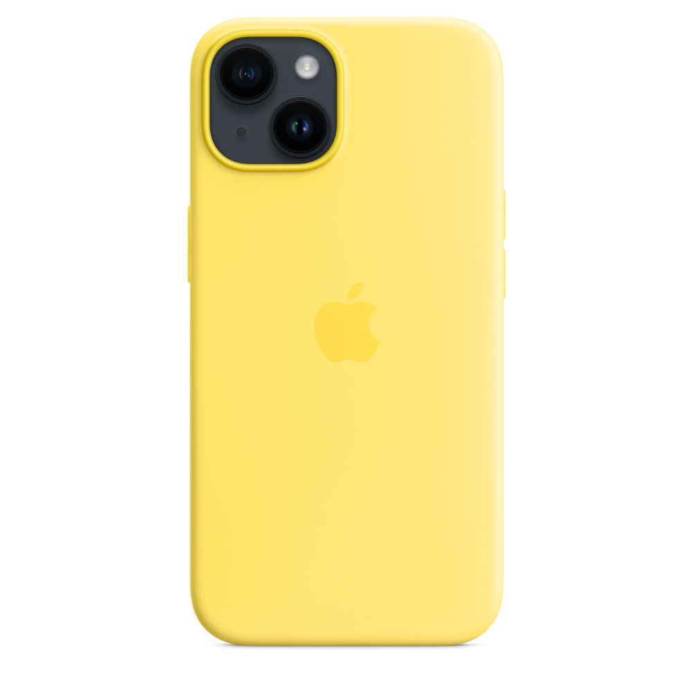iPhone 14 Plus Silicon Case with Inner Fabric - Yellow