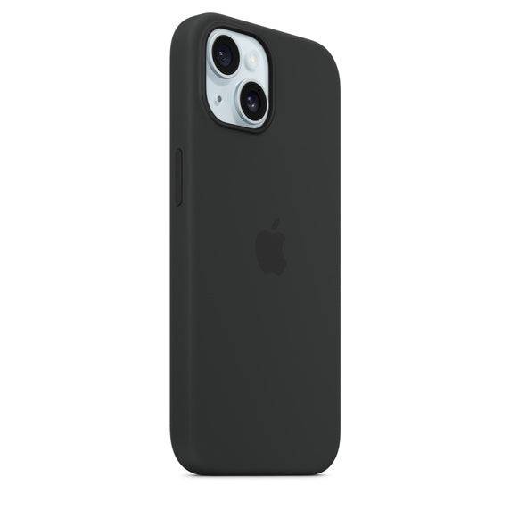 iPhone 15 plus Silicone Cover with Mag-Safe Apple Original Silicone Case with Mag-Safe For Apple iPhone 15 Plus with Mag-Safe Black