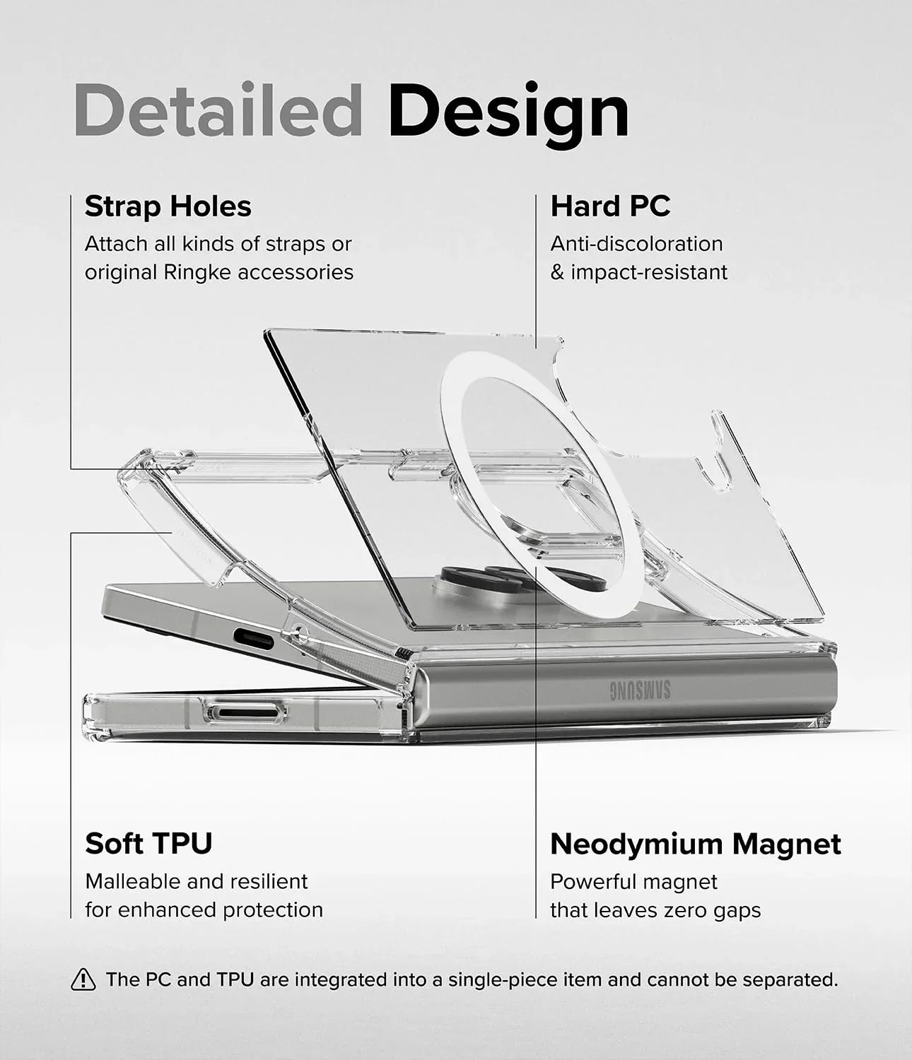 Samsung Galaxy Z Fold 5 Crystal Clear Anti-Yellow Hard PC Magsafe Case - Clear