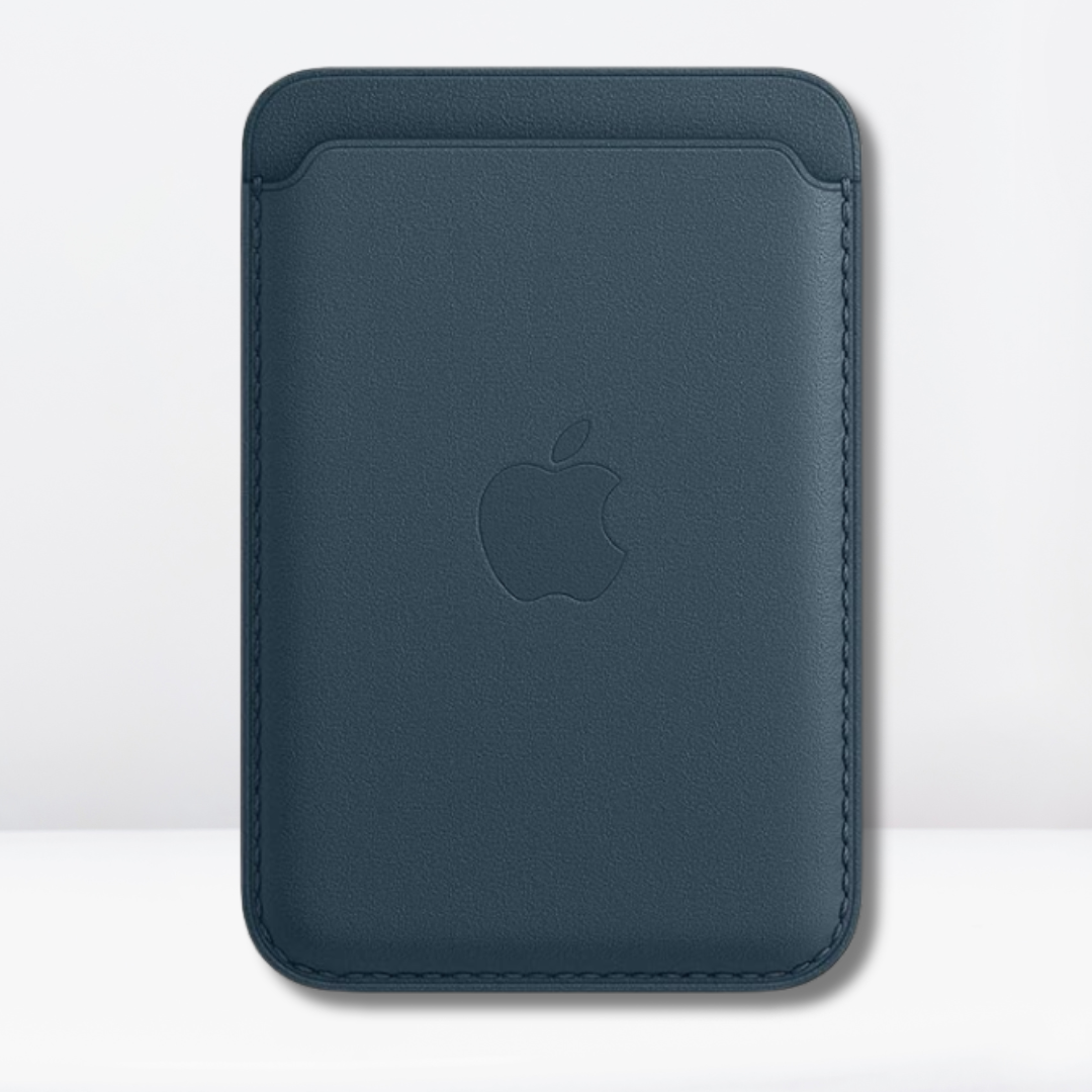 Magnetic Leather MagSafe Wallet Without IC for iPhone (Baltic Blue)