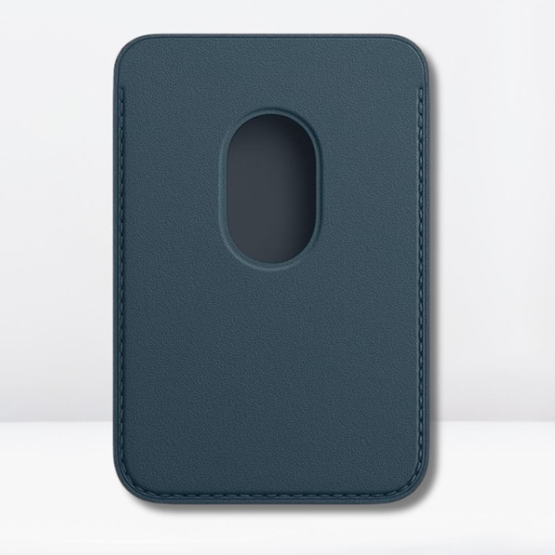 Magnetic Leather MagSafe Wallet Without IC for iPhone (Baltic Blue)