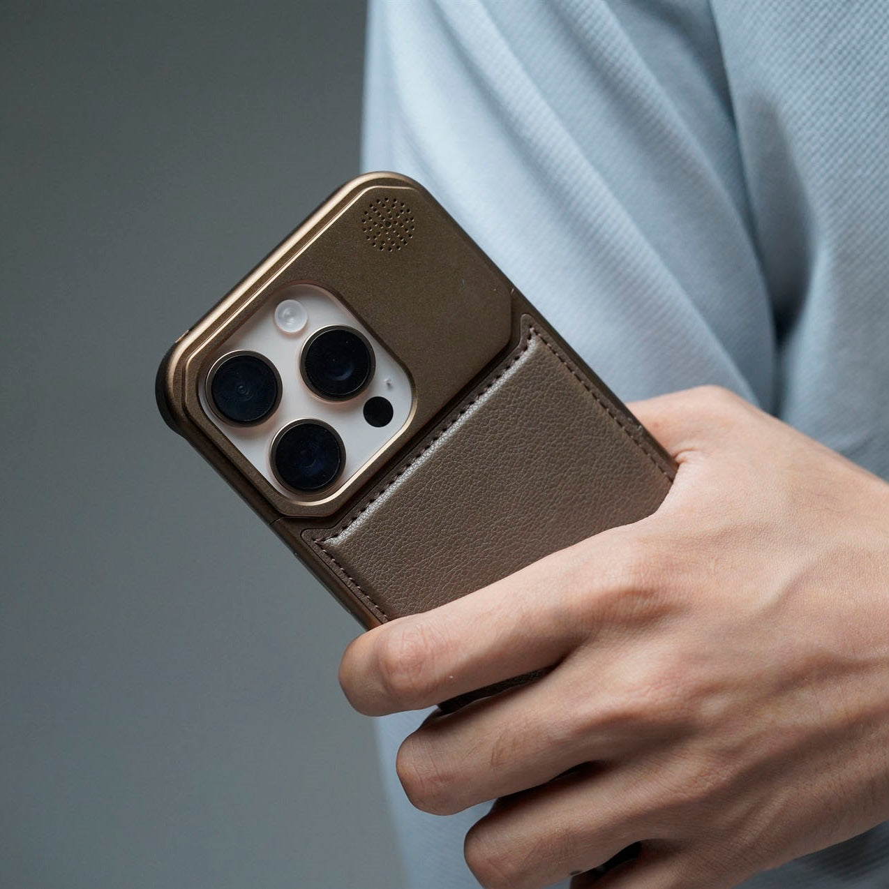 iPhone 16 Pro Max Aluminum & Leather Case with Fragrance Aroma - Desert