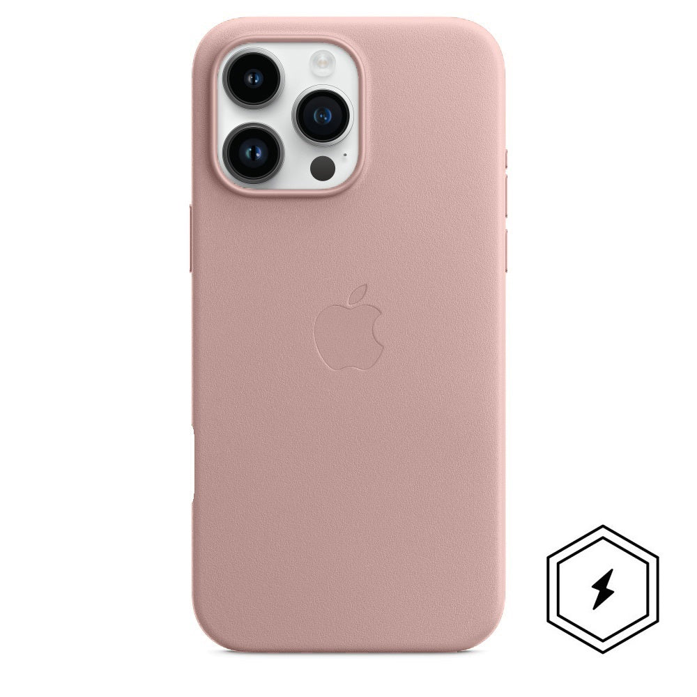 iPhone 16 Pro Max Leather Back Cover Case with MagSafe - Pink