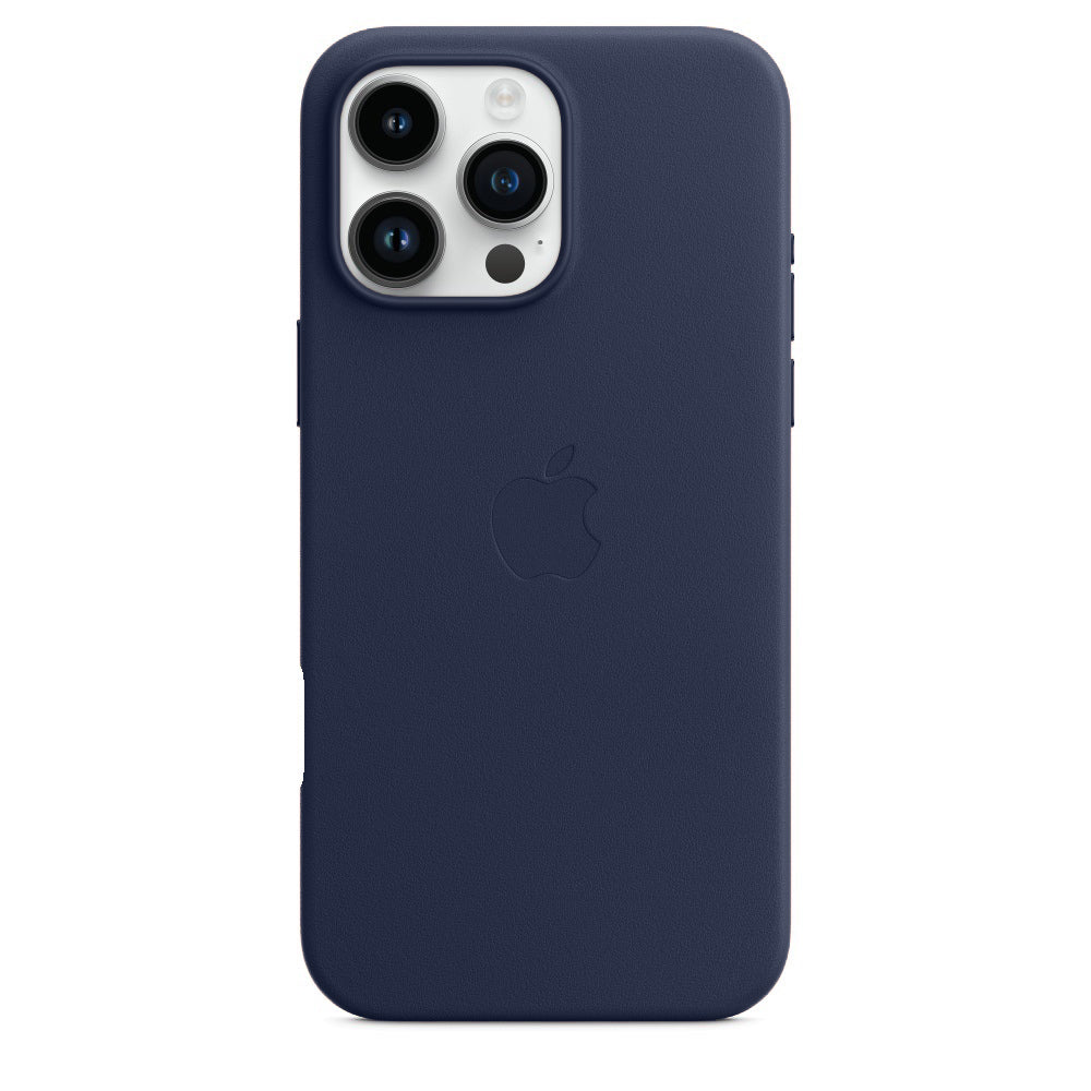 Apple iPhone 16 Pro Max Leather Back Cover Case - Navy Blue