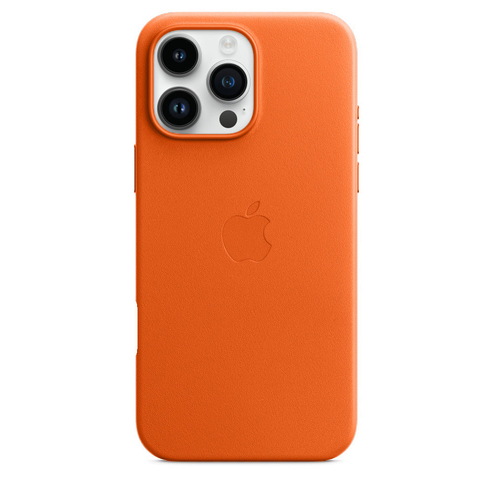 Apple iPhone 16 Pro Max Leather Back Cover Case - Orange