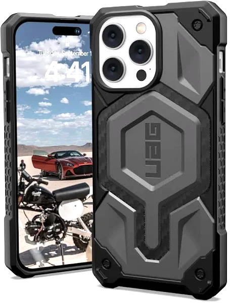 iPhone 15 Pro Armor Cover | Urban Armor iPhone 15 Pro Case, UAG Monarch Pro Mag-Safe Compatible, Slim Fit Rugged Protective Case/Cover Designed for iPhone 15 Pro Grey