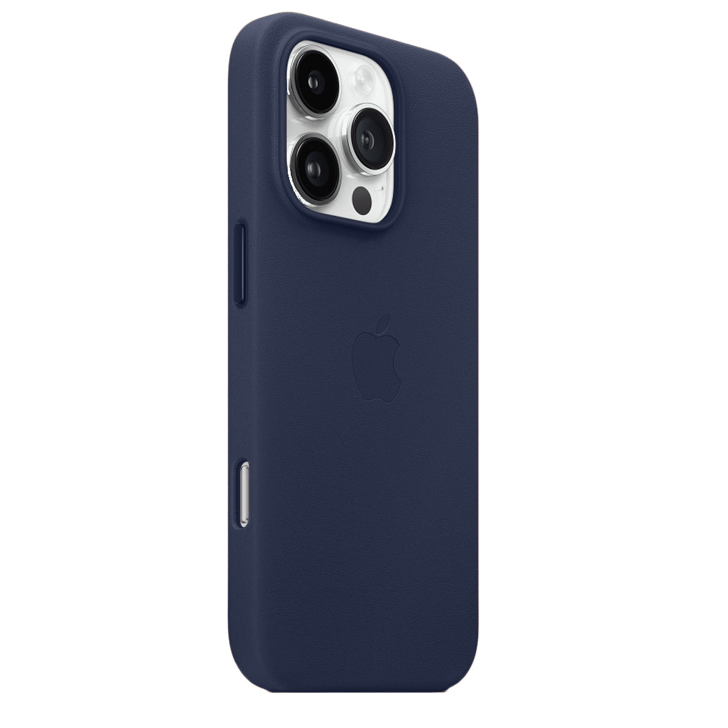 Apple iPhone 16 Pro Max Leather Back Cover Case - Navy Blue