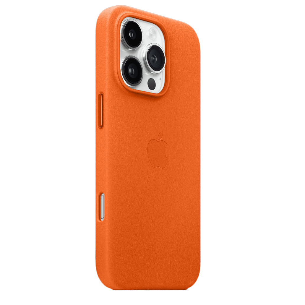 Apple iPhone 16 Pro Max Leather Back Cover Case - Orange