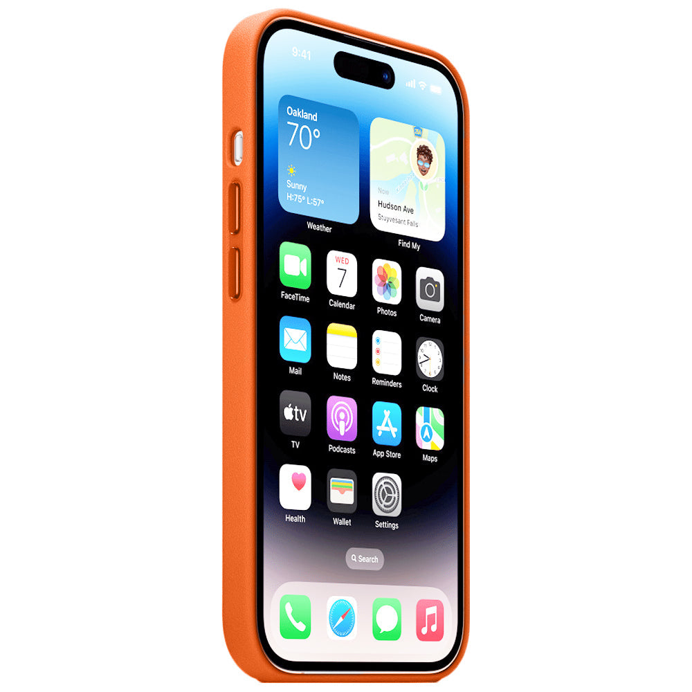 Apple iPhone 16 Pro Max Leather Back Cover Case - Orange