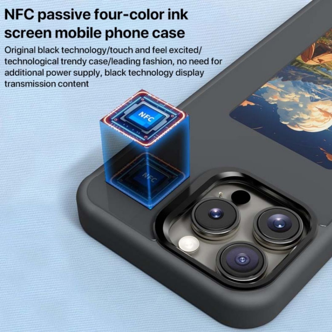 NFC DIY E-ink Screen Phone Case 16 Pro/16 Pro Max (Black)