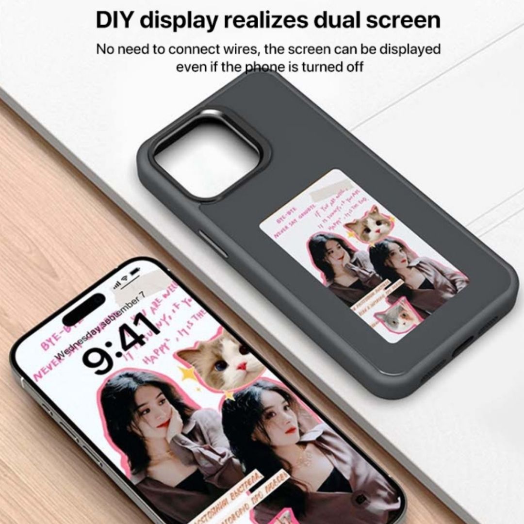 NFC DIY E-ink Screen Phone Case 16 Pro/16 Pro Max (Black)