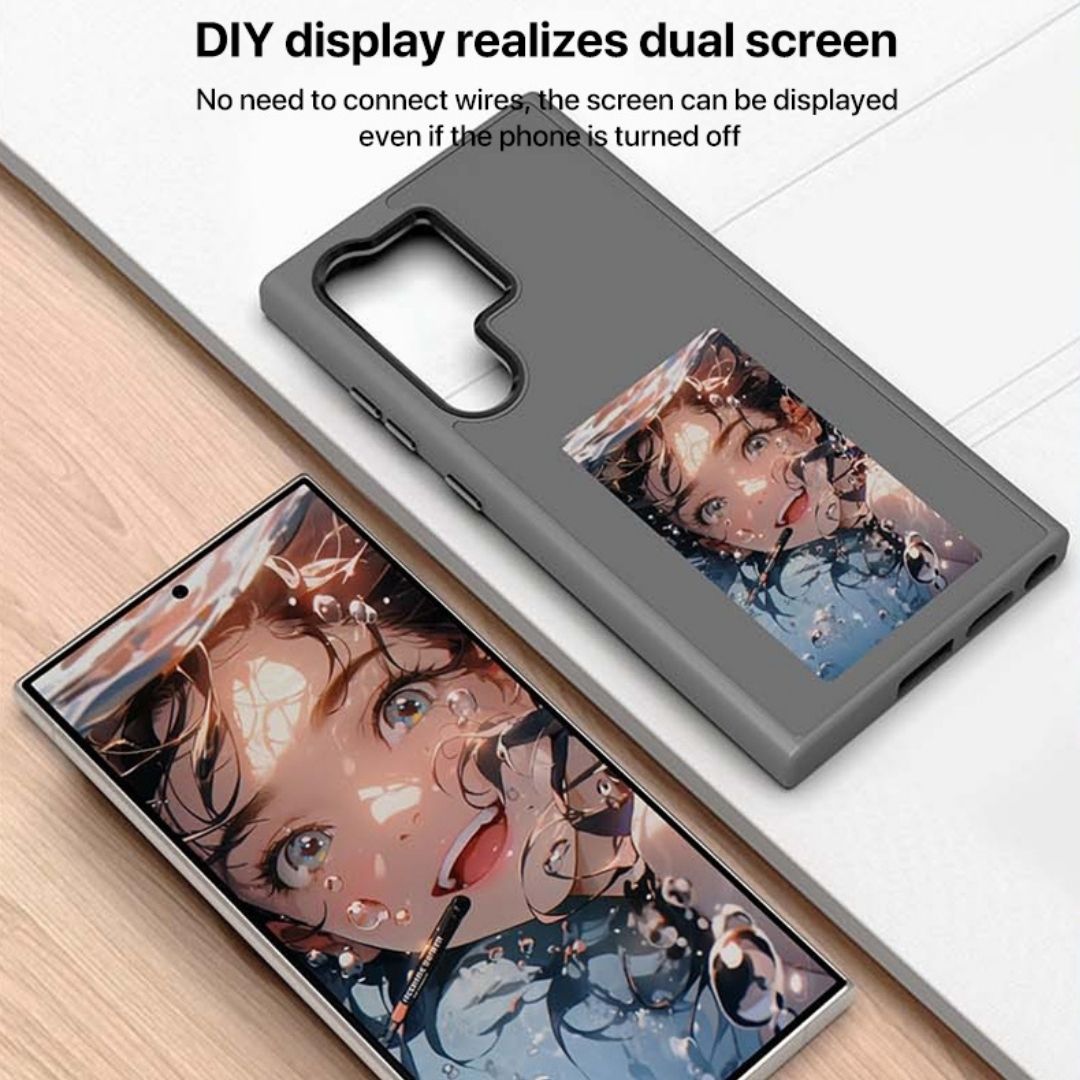 NFC DIY E-ink Screen Phone Case for S23 Ultra/S24 Ultra (GREY)