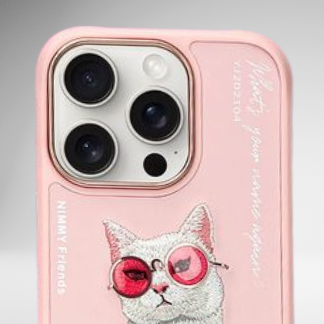 NIMMY Glasses Cool Cat Chain Series with Metal Camera Ring for the iPhone 16 series