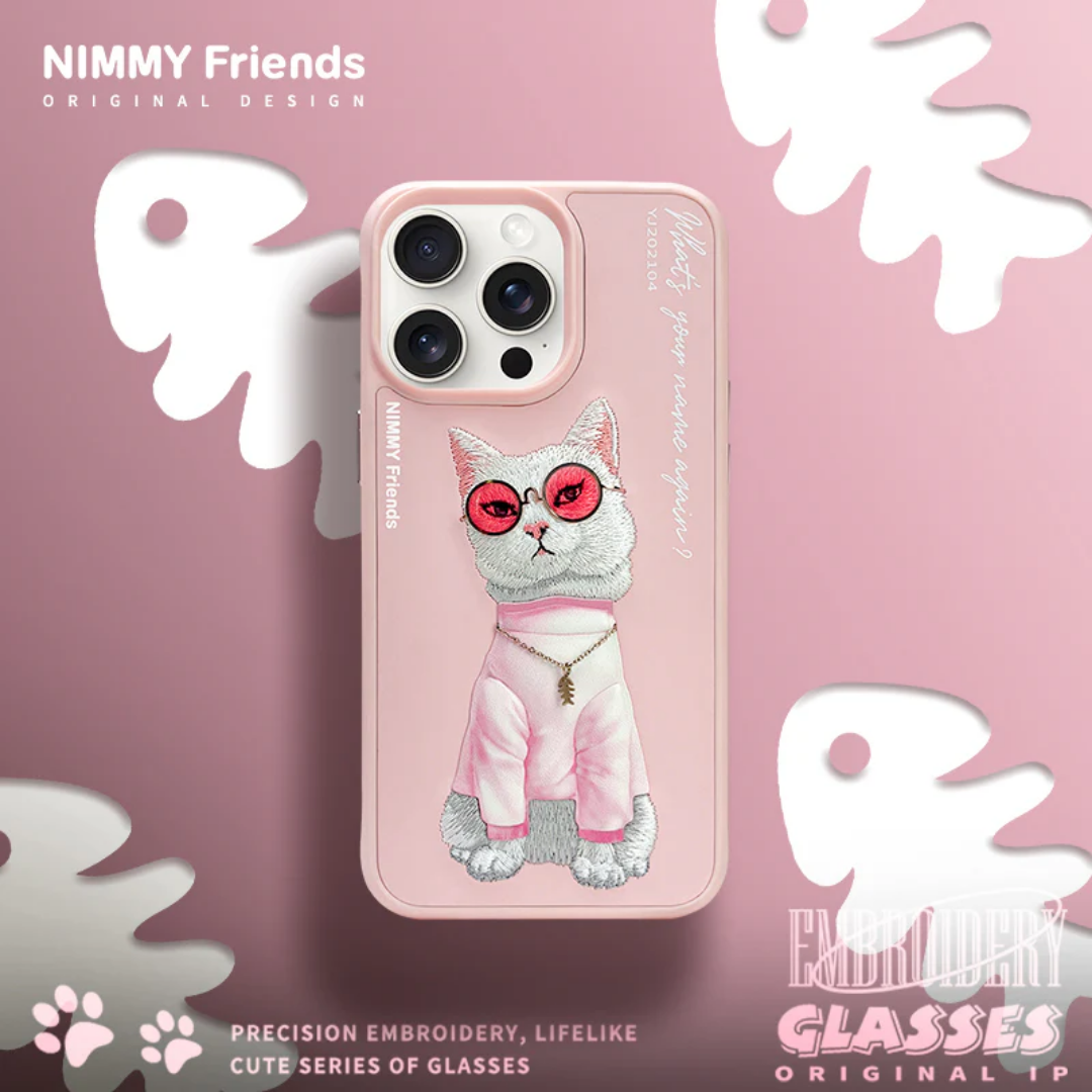 NIMMY Glasses Cool Cat Chain Series with Metal Camera Ring for the iPhone 16 series