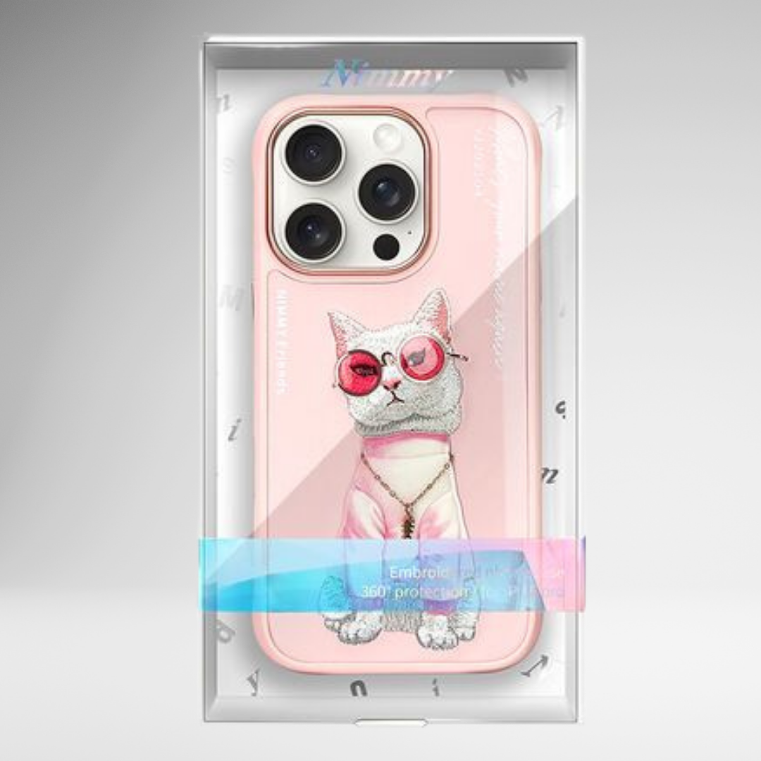 NIMMY Glasses Cool Cat Chain Series with Metal Camera Ring for the iPhone 16 series